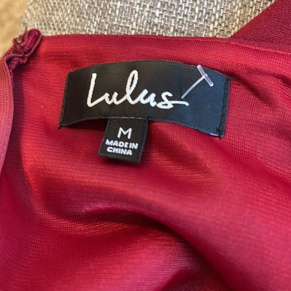 - NWT Lulus red wine halter bodycon midi dress - Picture 9 of 14